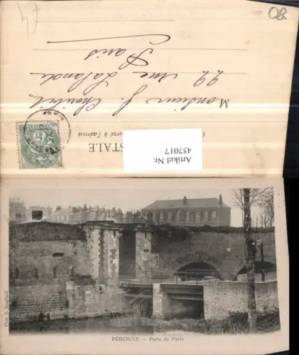 457017,Picardie Somme Peronne Porte de Paris Tor Zugbrücke