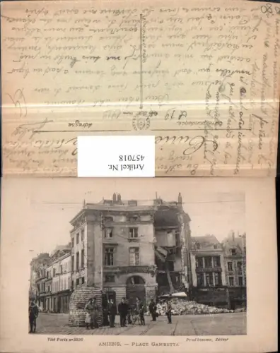457018,Picardie Somme Amiens Place Gambetta Zerstörung