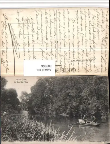 509556,Picardie Oise Creil Le Bras de l'Oise Fluss Ruderboot
