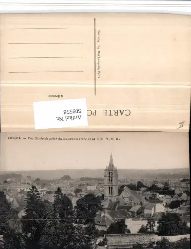 509558,Picardie Oise Creil Vue Generale prise du nouveau Parc de la Ville Totale