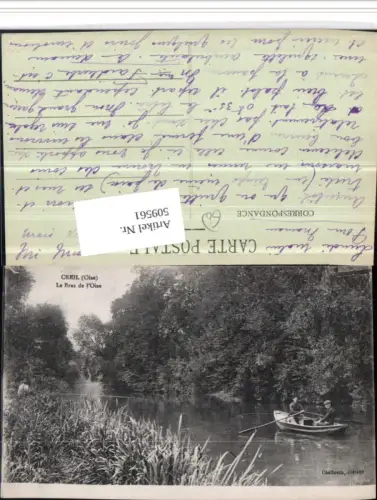 509561,Picardie Oise Creil Le Bras de l'Oise Fluss Ruderboot