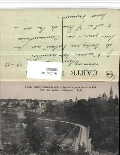 509567,Picardie Oise Crepy-en-Valois Vue sur la partie Nord de la Ville Totale