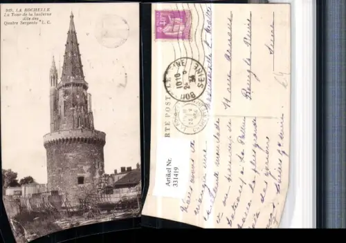 331419,Poitou-Charentes Charente-Maritime La Rochele La Tour de la lanterne dite Turm