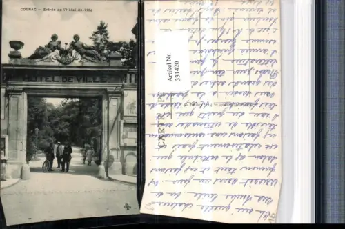 331420,Poitou-Charentes Charente Cognac Entree de l'Hotel de Ville Eingang Rathaus