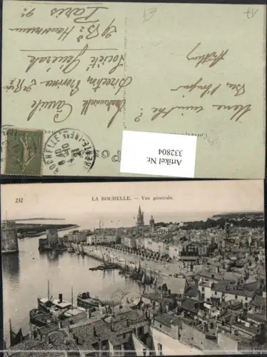 332804,Poitou-Charentes Charente-Maritime La Rochelle Vue generale Totale Hafen Dampfer