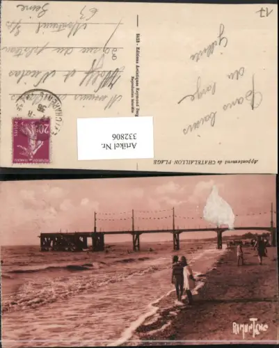 332806,Poitou-Charentes Charente-Maritime Chatelaillon Plage Strand Steg