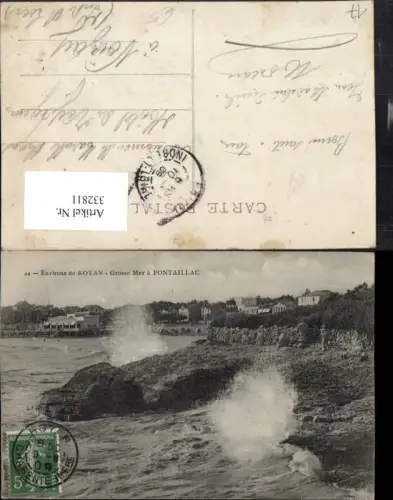 332811,Poitou-Charentes Charente-Maritime Royan Grosse Mer a Pontaillac Küste Brandung