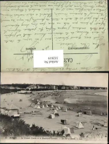 332819,Poitou-Charentes Charente-Maritime Royan Grande Conche et le Boulevard Garnier Strand