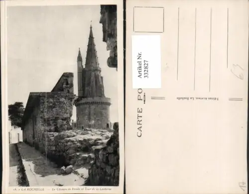 332827,Poitou-Charentes Charente-Maritime La Rochelle Chemin de Ronde et Tour de la Lanterne Turm