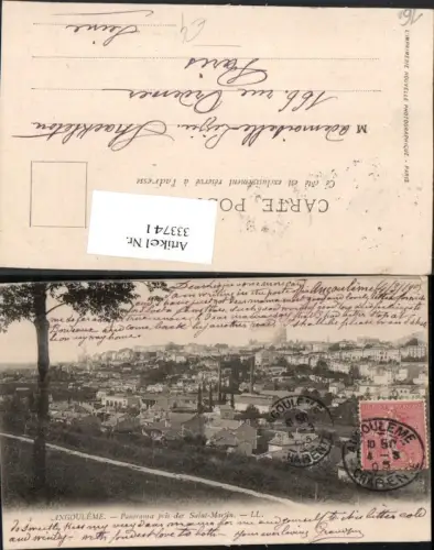 333741,Poitou-Charentes Charente Angouleme Panorama pris de Saint-Martin Totale