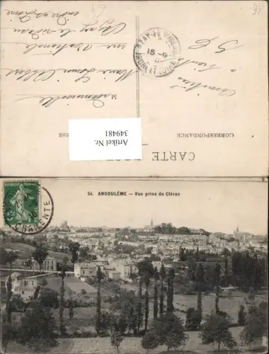 349481,Poitou-Charentes Charente Angouleme Vue prise de Clerac Totale