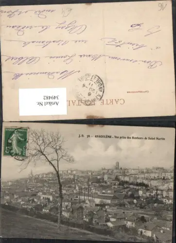 349482,Poitou-Charentes Charente Angouleme Vue prise des Hauteurs de Saint-Martin Totale