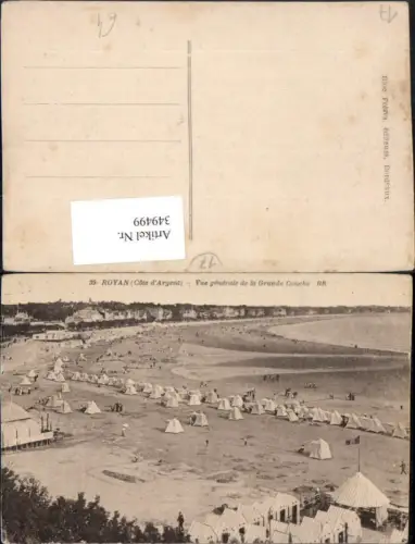 349499,Poitou-Charentes Charente-Maritime Royan Vue generale de la Grande Conche Strand