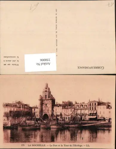350006,Poitou-Charentes Charente-Maritime La Rochelle Le Port et la Tour de l'Horloge Hafen