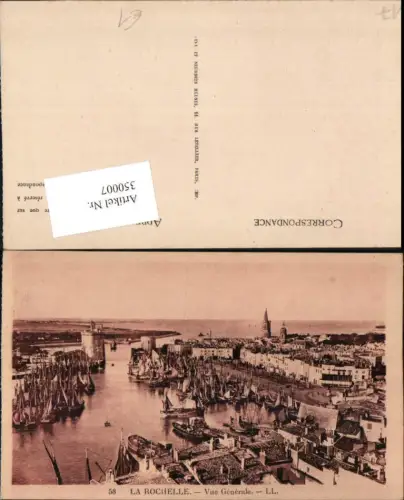 350007,Poitou-Charentes Charente-Maritime La Rochelle Vue Generale Totale Hafen