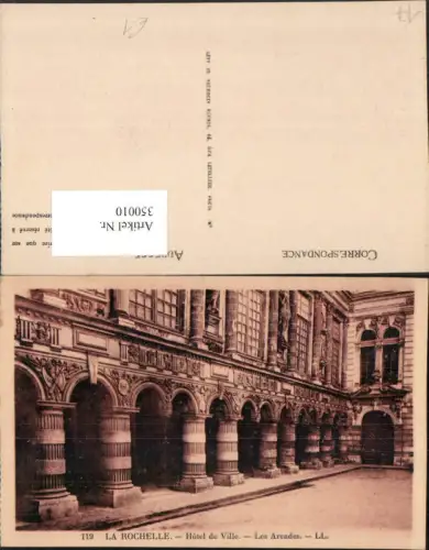 350010,Poitou-Charentes Charente-Maritime La Rochelle Hotel de Ville Les Arcades Rathaus Arkaden