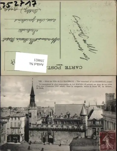 350021,Poitou-Charentes Charente-Maritime La Rochelle Hotel de Ville Rathaus