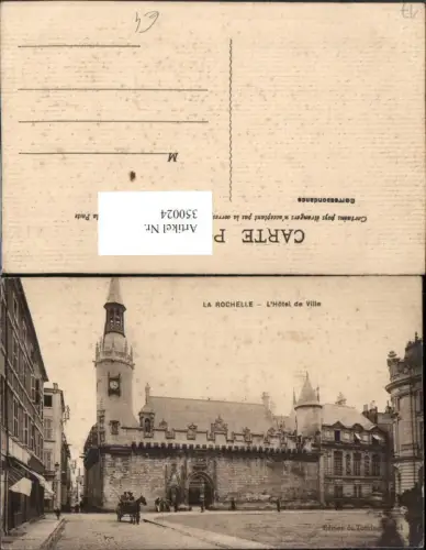 350024,Poitou-Charentes Charente-Maritime La Rochelle L'Hotel de Ville Rathaus