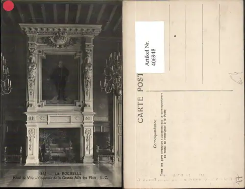 406948,Poitou-Charentes Charente-Maritime La Rochelle Hotel de Ville Cheminee Kamin