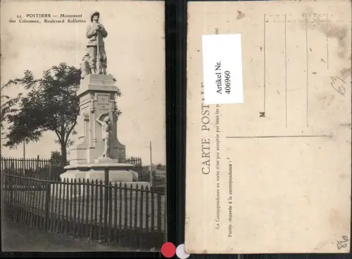 406960,Poitou-Charentes Vienne Poitiers Monument des Coloniaux Statue