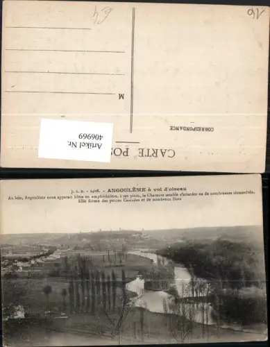 406969,Poitou-Charentes Charente Angouleme a vol d'oiseau Totale Fluss