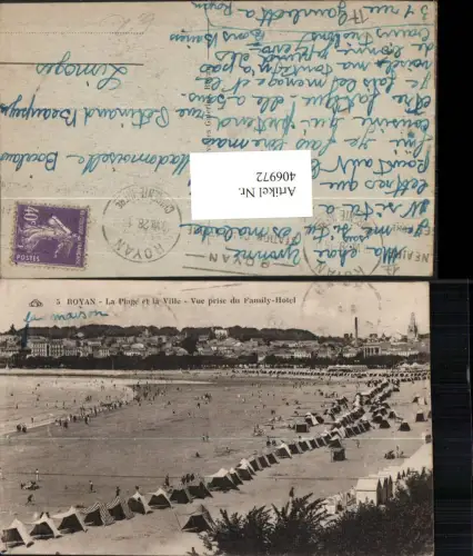 406972,Poitou-Charentes Charente-Maritime Royan Plage et la Ville Teilansicht Strand