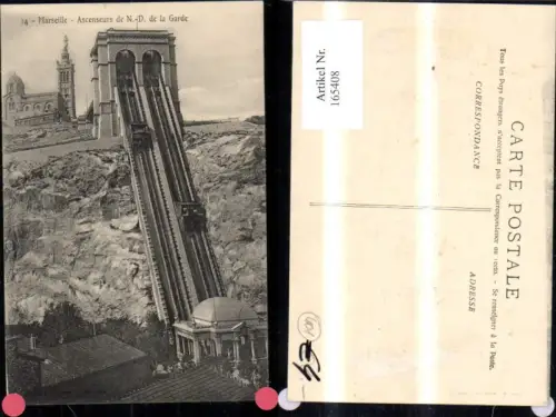 165408,Marseille Ascenseurs et N D de la Garde Kirche Aufzug Bergbahn