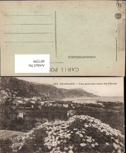 407299,Provence-Alpes-Cote-Azur Alpes-Maritimes Beaulieu Vue generale les Fleurs Blumen