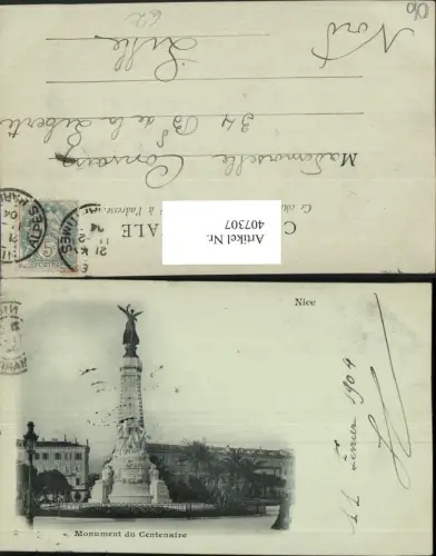 407307,Provence-Alpes-Cote-Azur Alpes-Maritimes Nice Nizza Monument Centenaire Statue