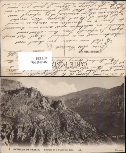 407325,Provence-Alpes-Cote-Azur Alpes-Maritimes Grasse Gourdon et le Viaduc du Loup Bergkulisse