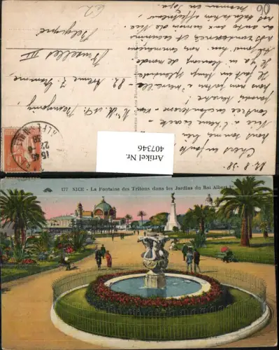 407346,Provence-Alpes-Cote-Azur Alpes-Maritimes Nice Nizza Fontaine Tritons Brunnen Seebrücke