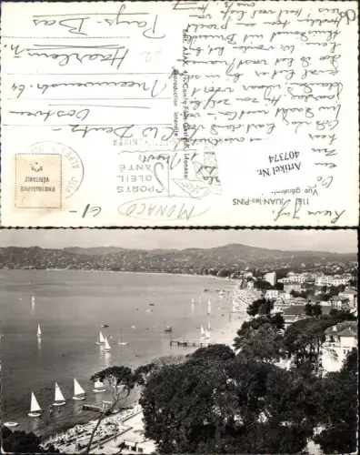 407374,Provence-Alpes-Cote-Azur Alpes-Maritimes Juan-les-Pins Vue generale de la Baie Segelboote