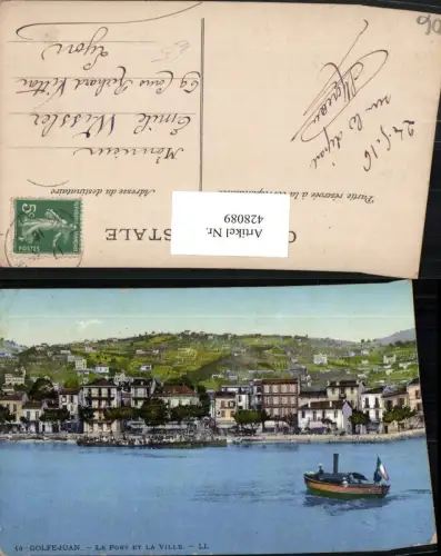 428089,Provence-Alpes-Cote-Azur Alpes-Maritimes Golfe-Juan Port et la Ville Teilansicht