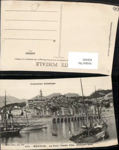 428101,Provence-Alpes-Cote-Azur Alpes-Maritimes Menton Le Port Totale Hafen Segelboote