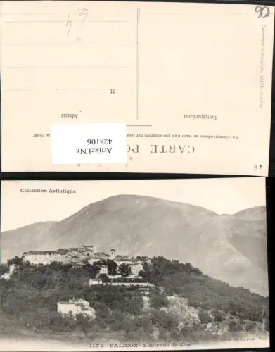 428106,Provence-Alpes-Cote-Azur Alpes Maritimes Nice Nizza Falicon Totale Bergkulisse