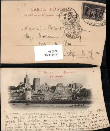 428286,Provence-Alpes-Cote-Azur Vaucluse Avignon Vue prise de l'Ile de la Barthelasse Teilansicht