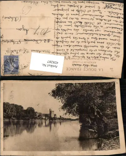 428287,Provence-Alpes-Cote-Azur Vaucluse Avignon Le Rhone et la Tour de Philippe-le-Bel Fluss