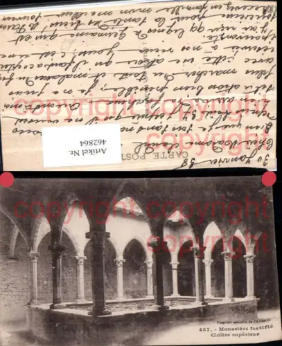 462864,Provence-Alpes-Cote-Azur Alpes-Maritimes Monastere fortifie Cloitre Kloster Arkaden