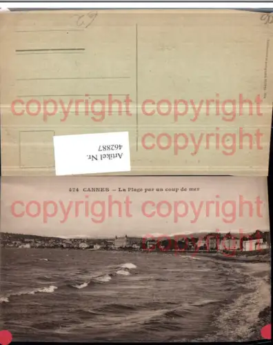 462887,Provence-Alpes-Cote-Azur Alpes-Maritimes Cannes Plage par un coup de mer