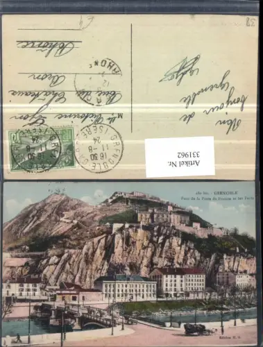 331962,Rhone-Alpes Isere Grenoble Pont de la Porte de France et les Forts Brücke Festung