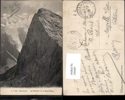 350307,Rhone-Alpes Haute-Savoie Chamonix Le Brevent et le Mont-Blanc Bergkulisse