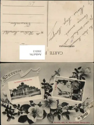 350313,Rhone-Alpes Ain Bourg Grenette et Salle des Fetes Rigodon Tracht Mehrbildkarte