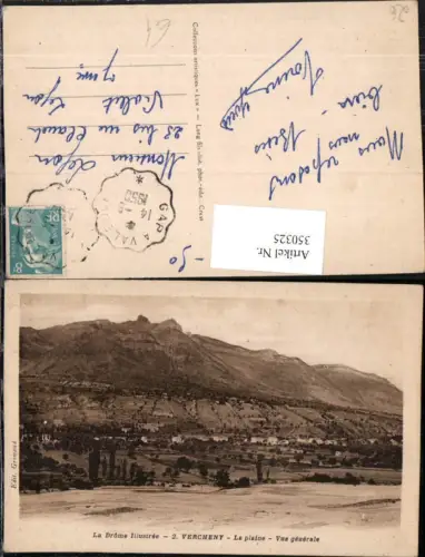 350325,Rhone-Alpes Drome Vercheny La plaine Vue generale Totale Bergkulisse