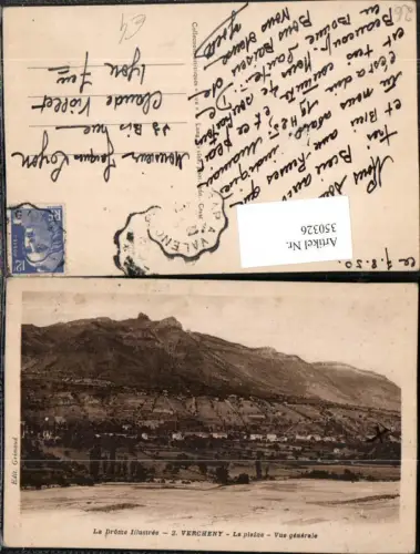 350326,Rhone-Alpes Drome Vercheny La plaine Vue generale Totale Bergkulisse