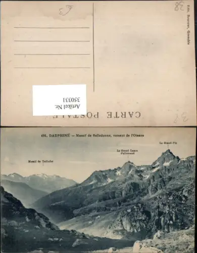 350331,Rhone-Alpes Isere Dauphine Massif de Belledonne versant de l'Ossians Bergkulisse