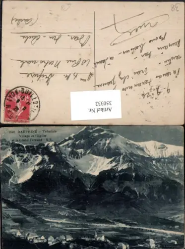 350332,Rhone-Alpes Isere Dauphine Treminis Village de l'Eglise et Grand Ferrand Bergkulisse