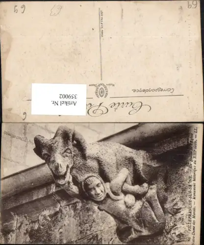 359002,Rhone-Alpes Rhone Villefranche-sur-Saone Gorgouille Eglise Notre-Dame Marais Wasserspeier