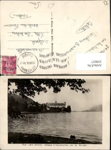 359037,Rhone-Alpes Savoie Aix-les-Bains Abbaye Hautecombe Lac du Bourget See Abtei