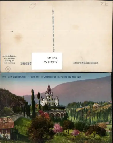 359048,Rhone-Alpes Savoie Aix-les-Bains Vue sur le Chateau de la Roche du Roi Schloss