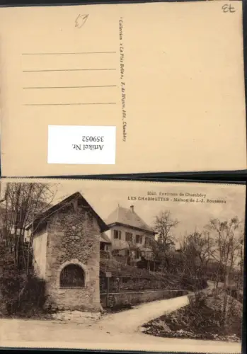 359052,Rhone-Alpes Savoie Chambery Les Charmettes Maison de J.-J. Rousseau
